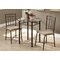 Monarch Specialties Dining Set - 3Pcs Set / Espresso Marble / Bronze Metal I 3045 - alternate 4